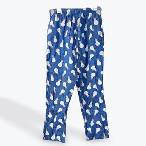 Old Navy Pajama Pants Blue Snowman Print Relaxed Fit Size M